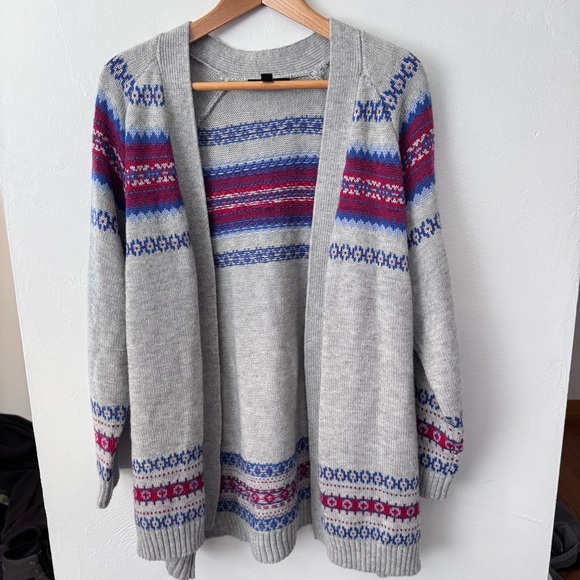 Lane Bryant Fair Isle print open front cardigan Size 18/20 - Picture 1 of 8